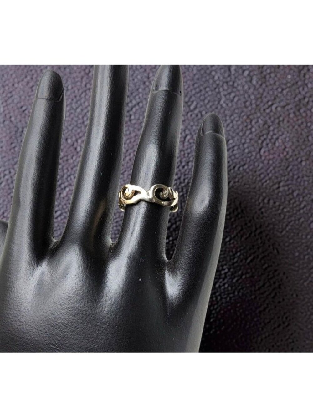 Vintage Scroll Pattern Sterling Silver Thailand Size 5 Ring